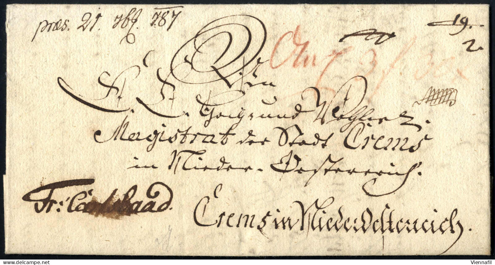 Cover 1747/1857, 12 Lose Früherer Auktionen, 11 Briefe Und Zwei Recepissen, Meist Von Niederösterreich, Auch Seltenere S - Sammlungen