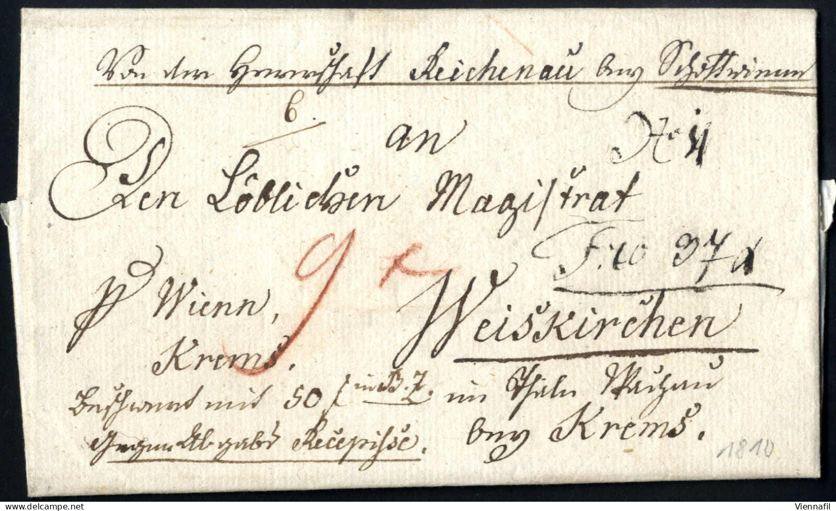 cover 1747/1857, 12 Lose früherer Auktionen, 11 Briefe und zwei Recepissen, meist von Niederösterreich, auch seltenere S