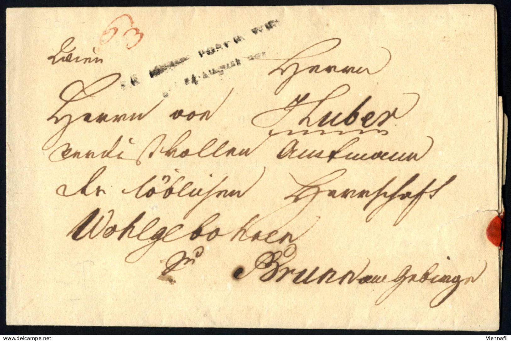 Cover 1824/50 Ca., Interessante Postgeschichtliche Sammlung Der Wiener Stadtpost Mit über 130 Belegen, Darunter Auch Ein - Collezioni