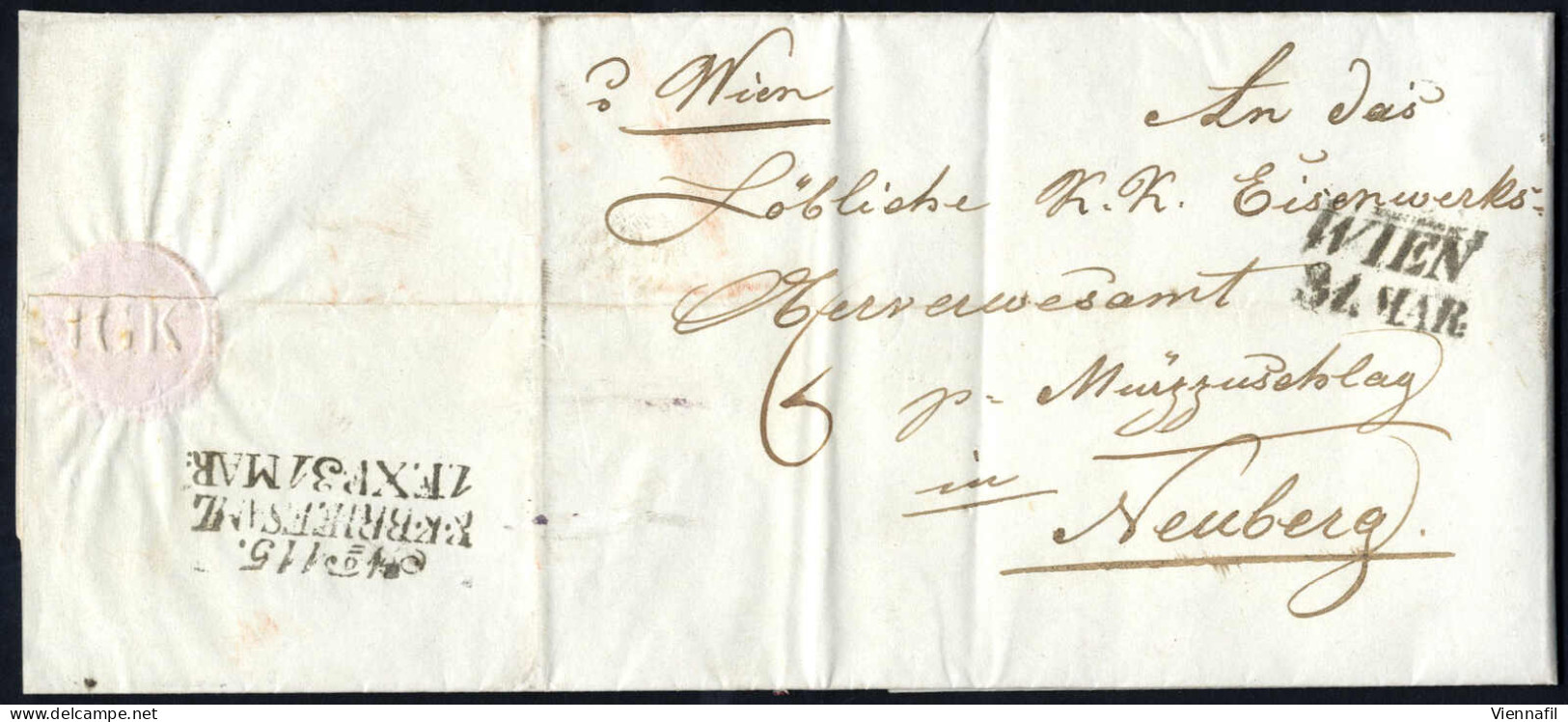 Cover 1824/50 Ca., Interessante Postgeschichtliche Sammlung Der Wiener Stadtpost Mit über 130 Belegen, Darunter Auch Ein - Sammlungen