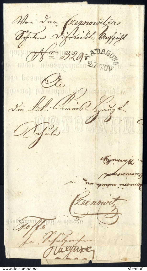 Cover 1832/48 Ca., Sammlung Mit Ca. 11 Vorphilabelegen Aus Der Bukowina, Dabei Sadagora, Sereth, Radautz Uvm., Ca. 600 M - Verzamelingen