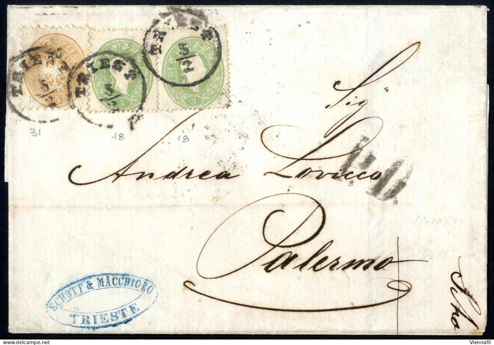 Cover 1860/65, Brieflot Mit Neun Belegen, Dabei Ein Attest, Abbildungen Siehe Onlinekatalog - Collections