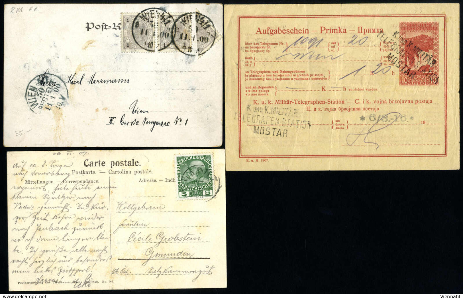 Cover 1883/1918, Lot Mit Hunderten Briefen/Vorderseiten Mit Teils Interessanten Frankaturen Und Abstempelungen, Abbildun - Sammlungen