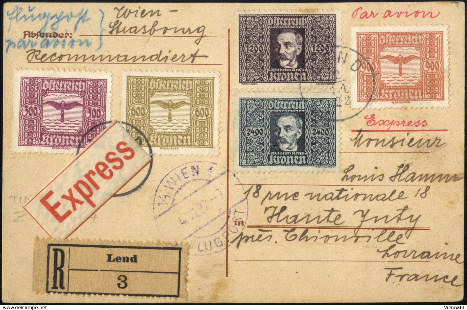 Cover 1900-1931, Vier Brieflots Aus Früheren Auktionen, Insgesamt Ca. 30 Stück, Darunter Mehrere Reko- Und Reko-Expressb - Sammlungen