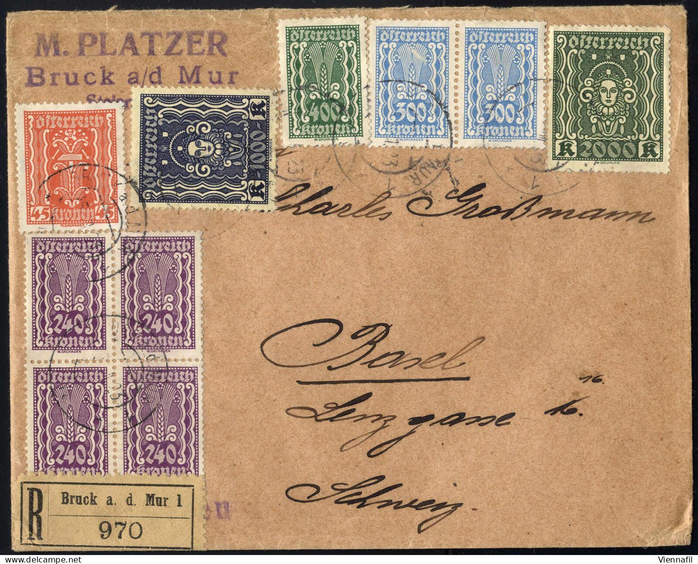 Cover 1900-1931, Vier Brieflots Aus Früheren Auktionen, Insgesamt Ca. 30 Stück, Darunter Mehrere Reko- Und Reko-Expressb - Collections