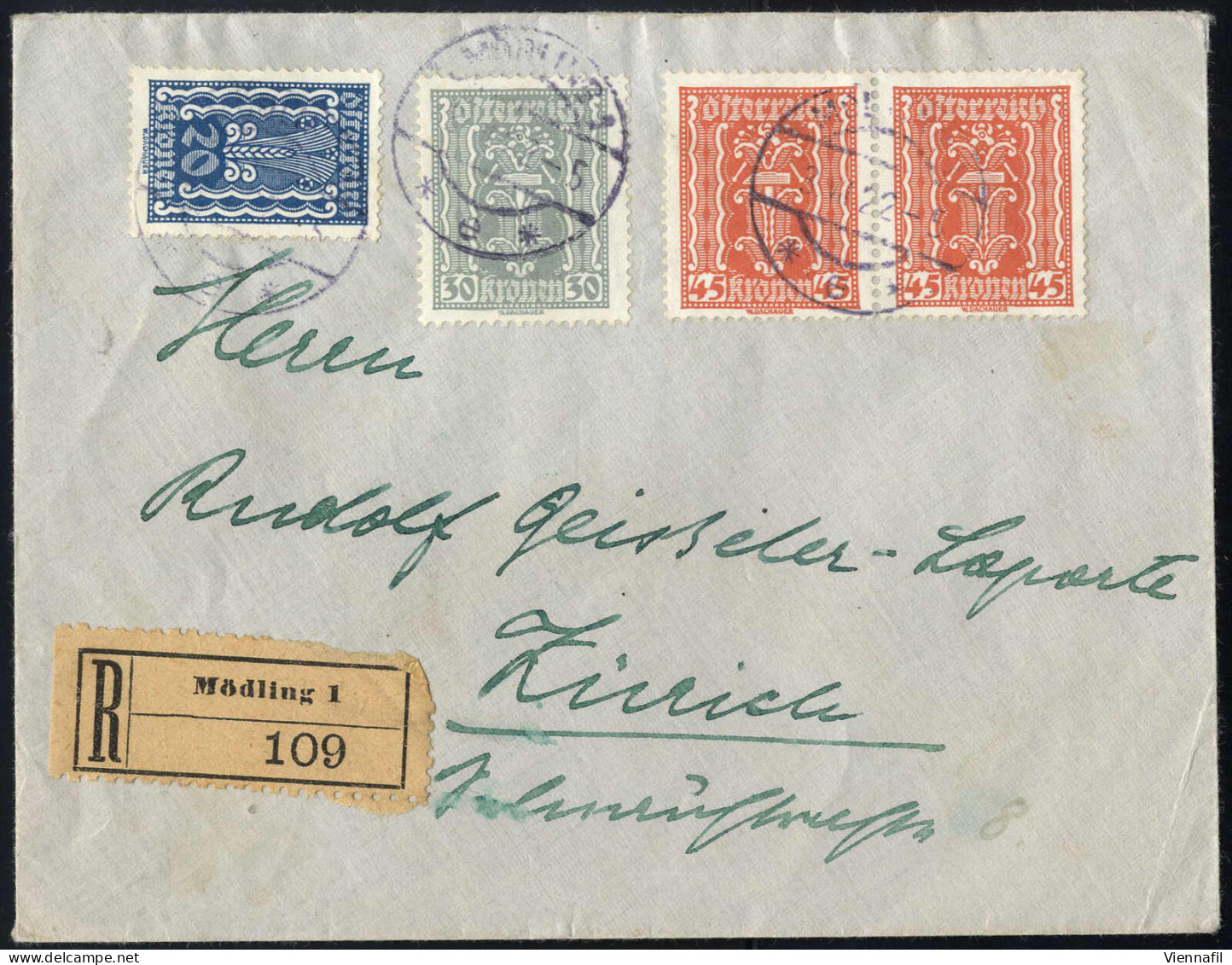 cover 1900-1931, vier Brieflots aus früheren Auktionen, insgesamt ca. 30 Stück, darunter mehrere Reko- und Reko-Expressb