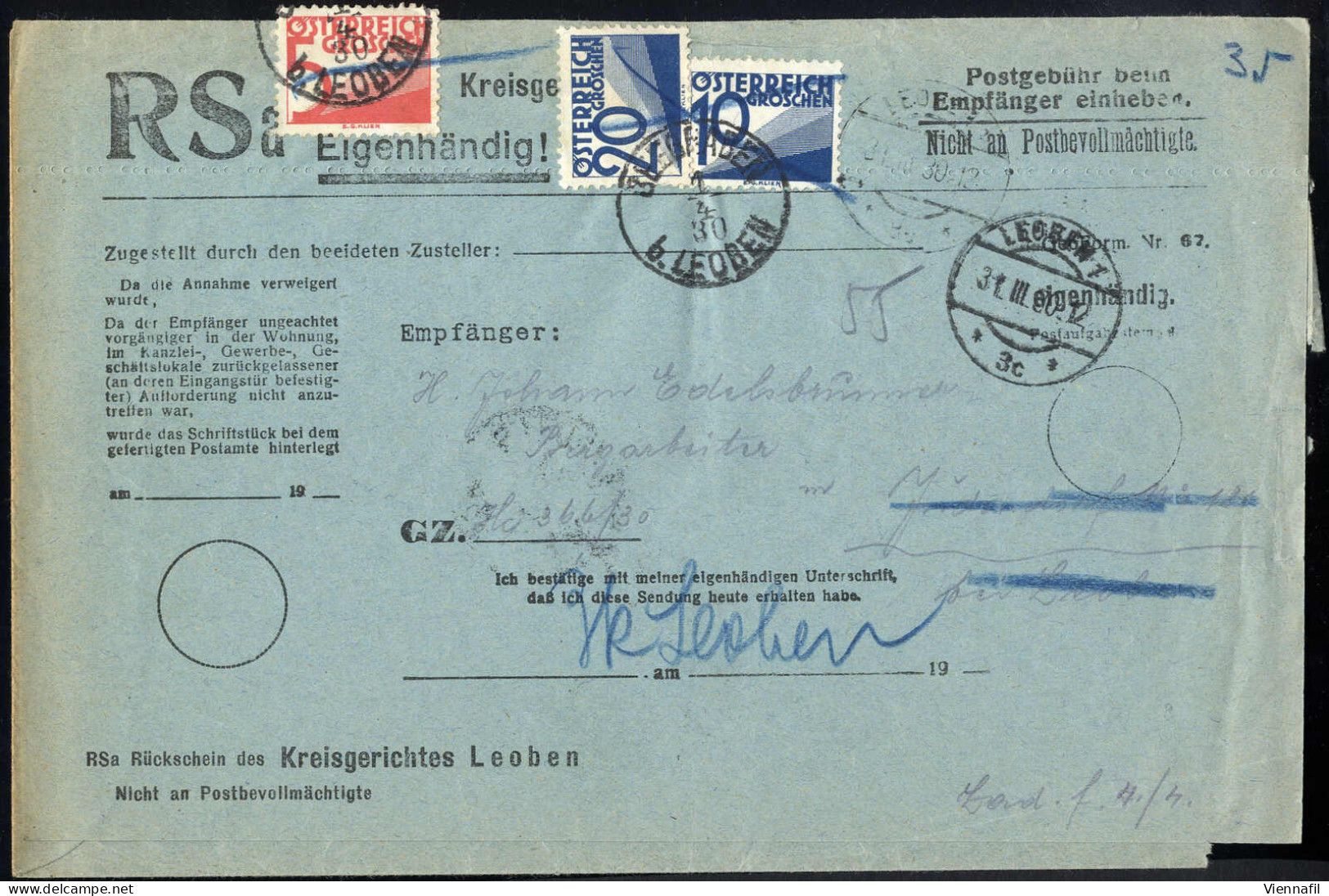 cover 1900-1931, vier Brieflots aus früheren Auktionen, insgesamt ca. 30 Stück, darunter mehrere Reko- und Reko-Expressb