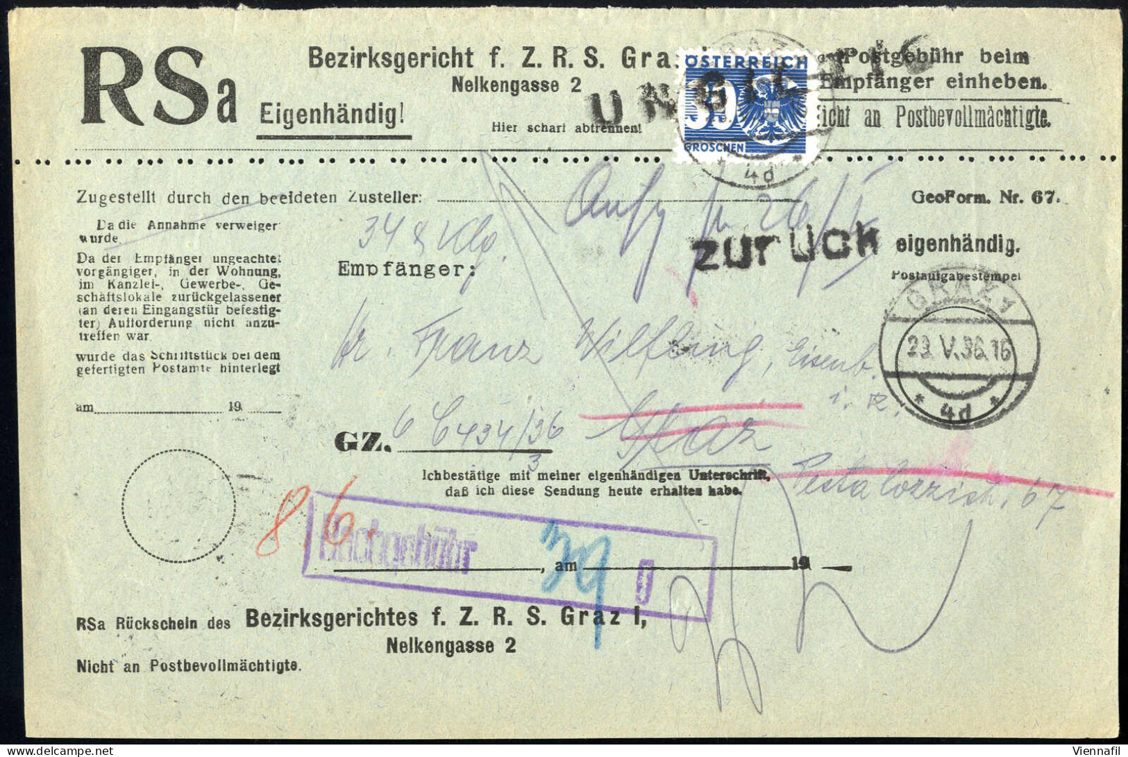 cover 1900-1931, vier Brieflots aus früheren Auktionen, insgesamt ca. 30 Stück, darunter mehrere Reko- und Reko-Expressb