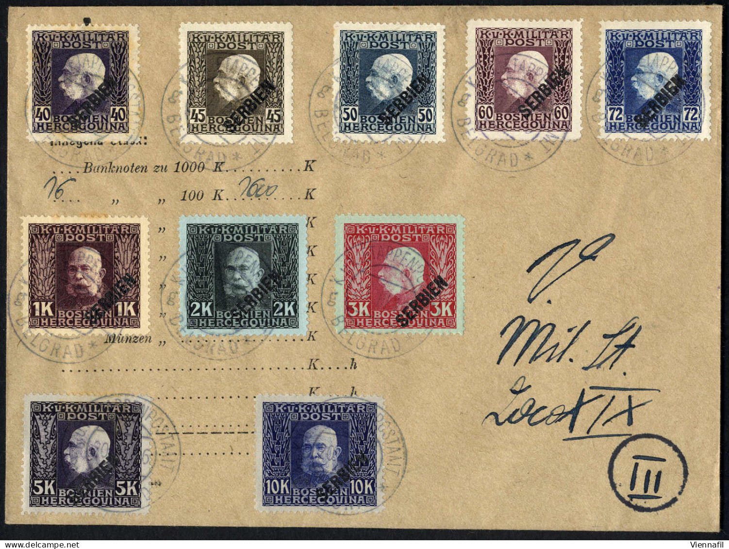 Cover FELDPOST 1914/18: Lot Von 22 Poststücken, Darunter Rekobriefe Nach Belgrad Und Wien (dieser Mit Einzelfrankatur 2  - Collections