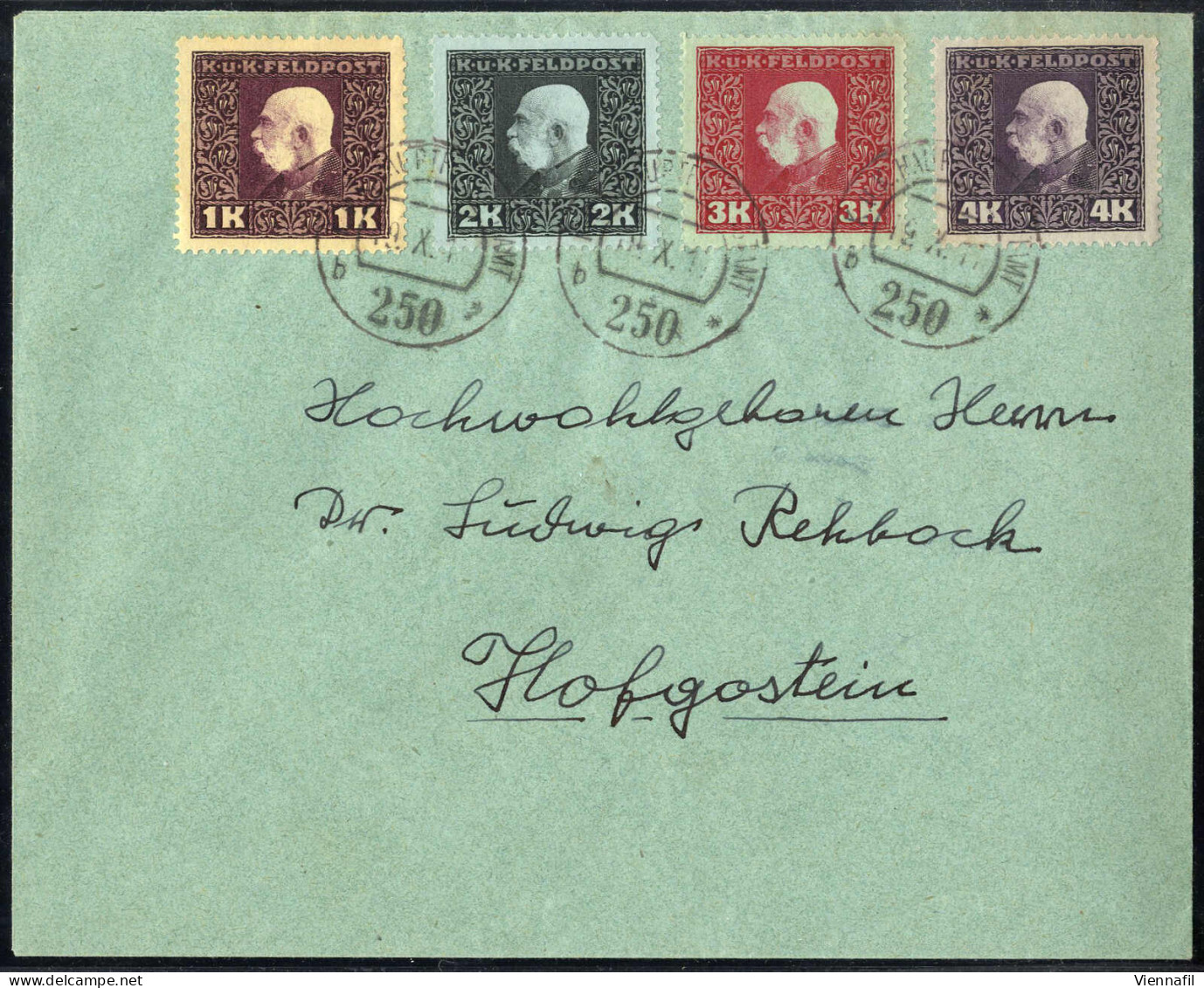 cover FELDPOST 1914/18: Lot von 22 Poststücken, darunter Rekobriefe nach Belgrad und Wien (dieser mit Einzelfrankatur 2 