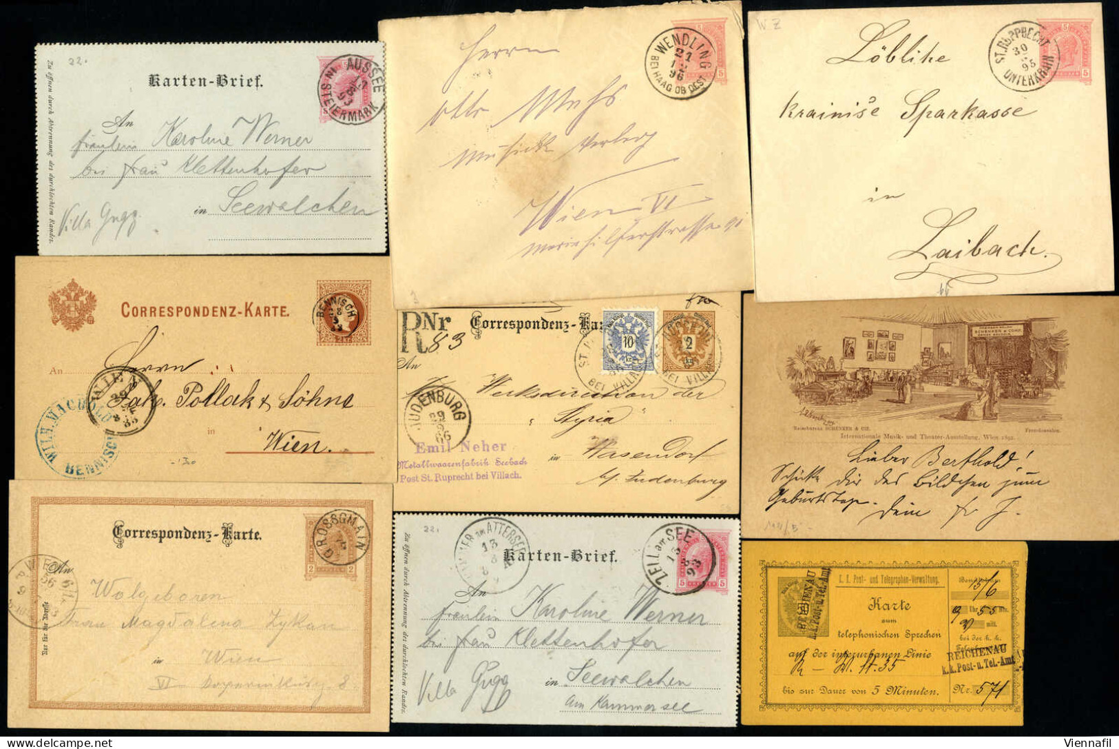Cover Ganzsachen 1864/1918 Ca., Lot Mit Hunderten Korrespondenz-, Rohrpostkarten, Kartenbriefe Und Umschläge, Teils Mit  - Verzamelingen
