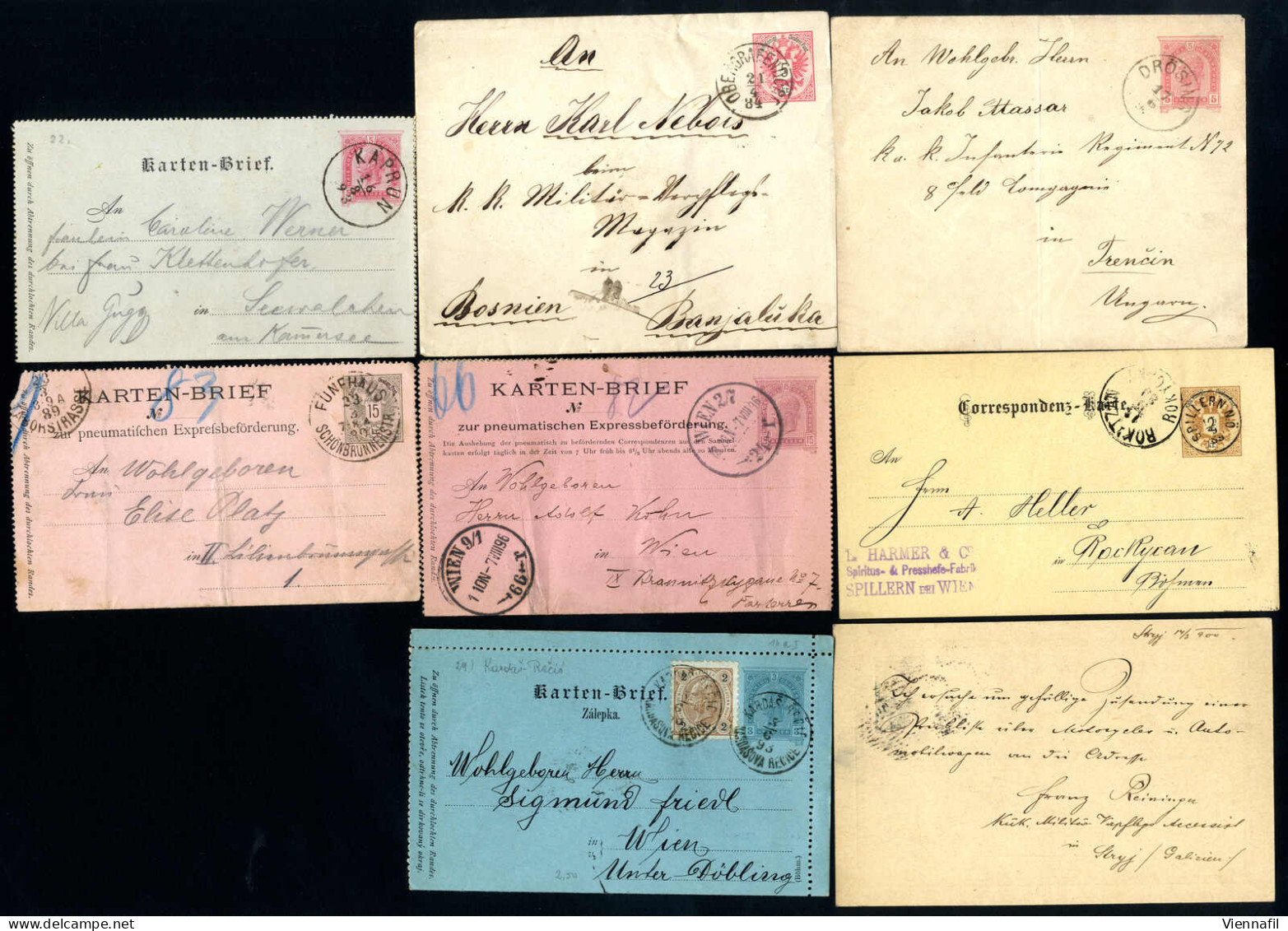 cover Ganzsachen 1864/1918 ca., Lot mit hunderten Korrespondenz-, Rohrpostkarten, Kartenbriefe und Umschläge, teils mit 