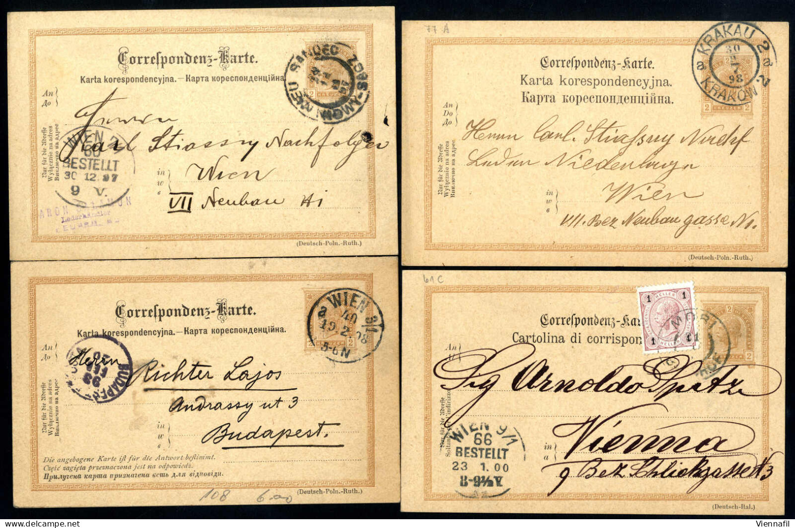 cover Ganzsachen 1864/1918 ca., Lot mit hunderten Korrespondenz-, Rohrpostkarten, Kartenbriefe und Umschläge, teils mit 