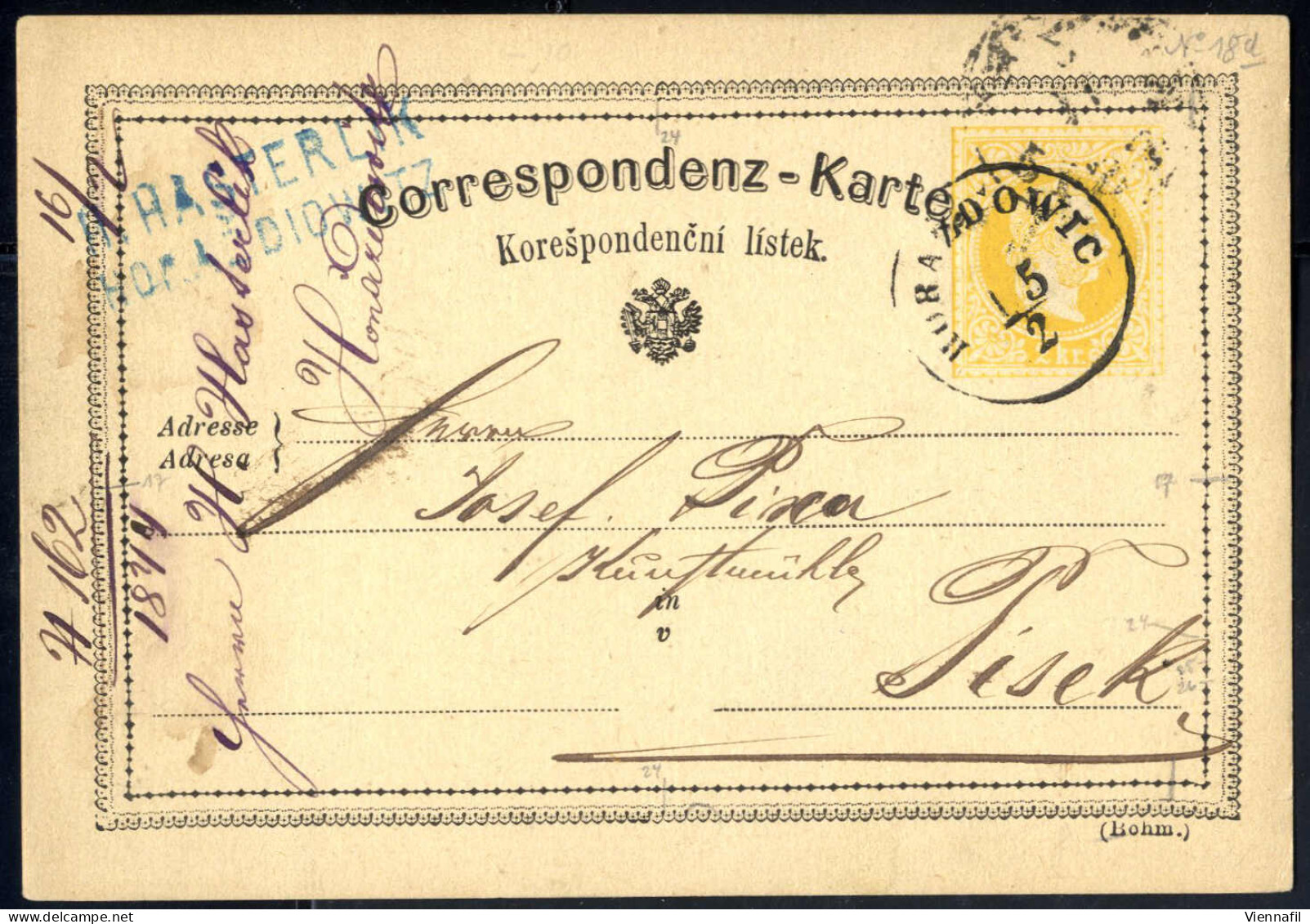 Cover Korrespondenzkarten 1870/76, Posten Von 64 Gelben 2 Kr Ganzsachenkarten, Meist Gebraucht (nur Wenige Postfrisch),  - Collections