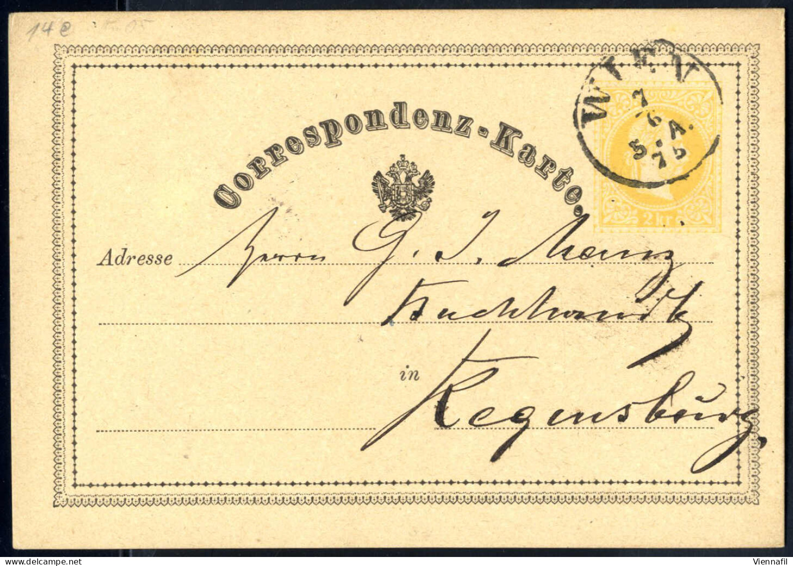 cover Korrespondenzkarten 1870/76, Posten von 64 gelben 2 Kr Ganzsachenkarten, meist gebraucht (nur wenige postfrisch), 