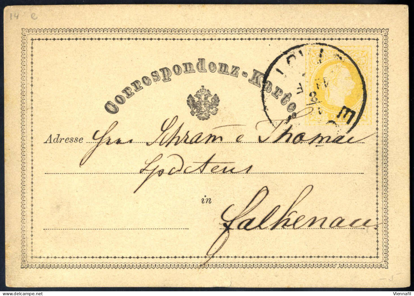 cover Korrespondenzkarten 1870/76, Posten von 64 gelben 2 Kr Ganzsachenkarten, meist gebraucht (nur wenige postfrisch), 