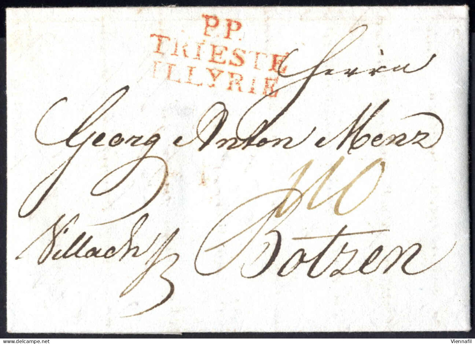 Cover Küstenland 1765/1842 Ca., Sammlung Mit über 140 Vorphilabriefen, Int. Destinationen Wie Spanien, 1 Attest, Dabei A - Sammlungen