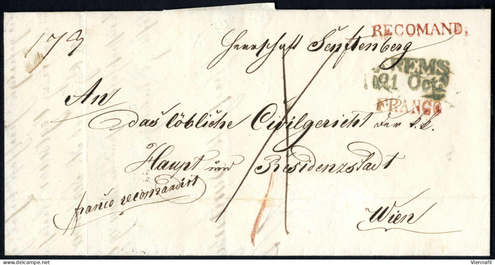 cover Niederösterreich 1692/1850 ca., Postroute "Wien-Loosdorf-Melk-Schrems" / "Mautern-Datschitz" / "Krems- Raabs" / "G