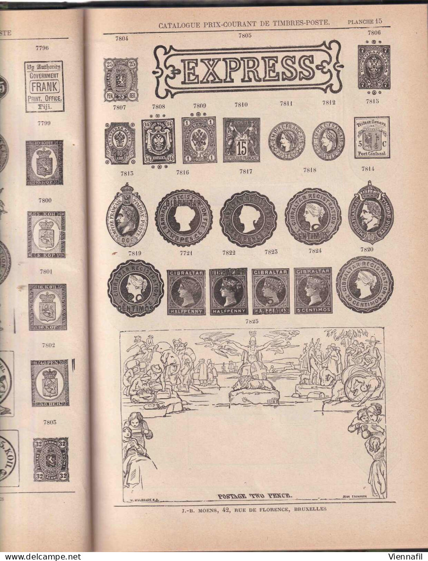 Catalogue Prix-courant De Timbres Telegraphes Par J.-B. Moens, 1892 - Altri & Non Classificati