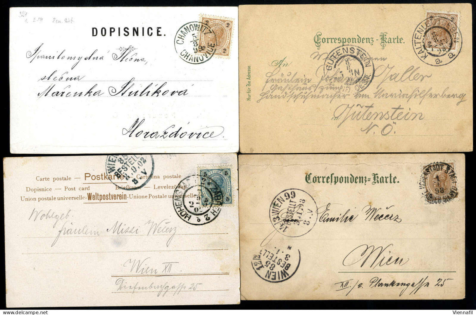 Cover Österreich 1899/1945 Ca., Karton Mit Hunderten Ansichtskarten, Fotografien, Heiligenbildern Und Autogrammkarten, G - Autres & Non Classés