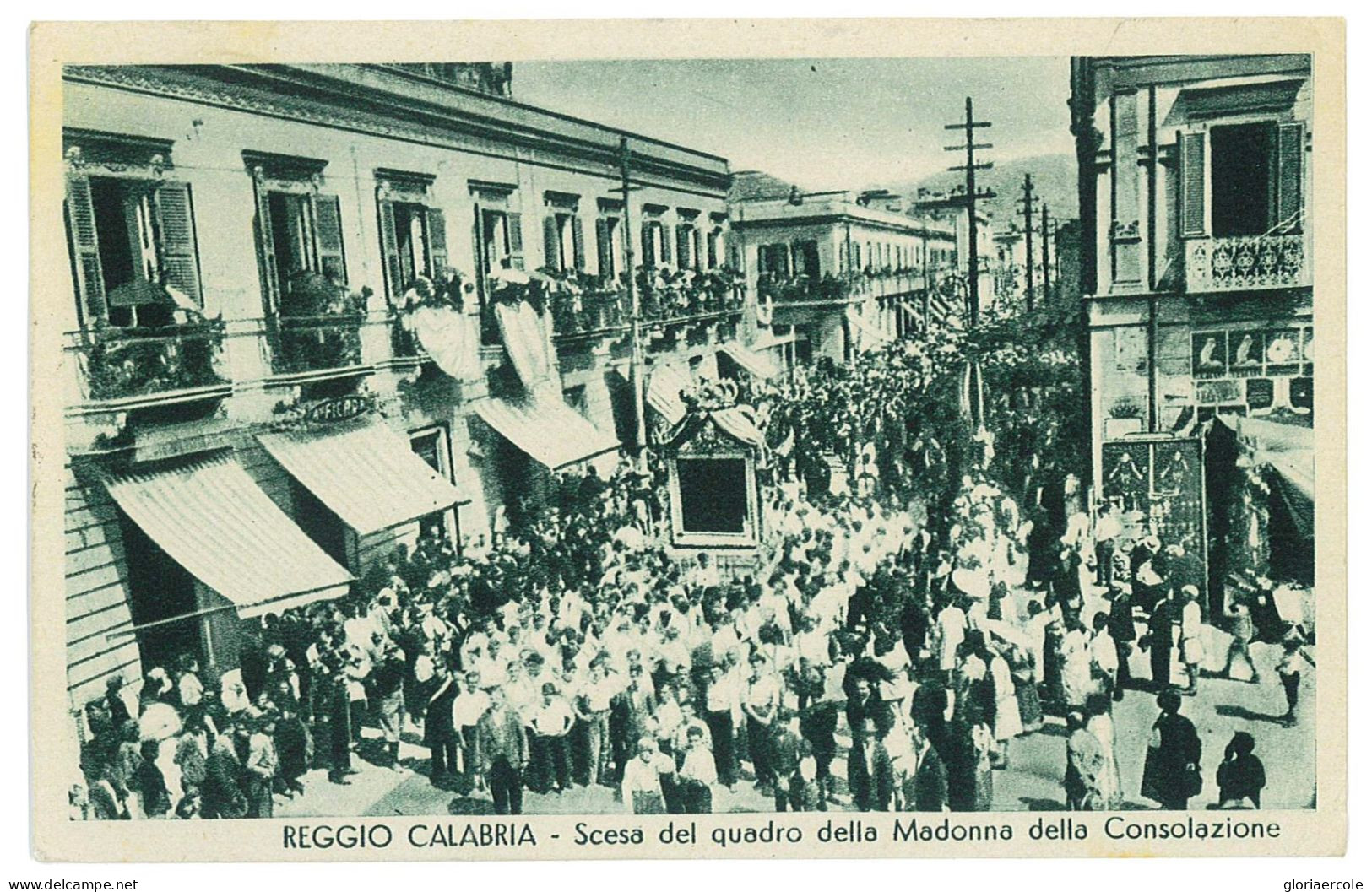 P3062 - REGGIO CALABRIA, SCESA DEL QUADRO DELLA MADONA DELLA CONSOLAZIONE. BELLISSIMA! 1941 - Reggio Calabria