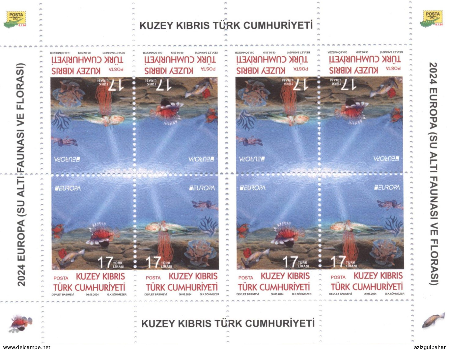 2024 -UNDERWATER FAUNA AND FLORA - STAMP SHEETS _ SEE TENANT 2 STAMPS AND 4 TETE-BECHE - Marine Life