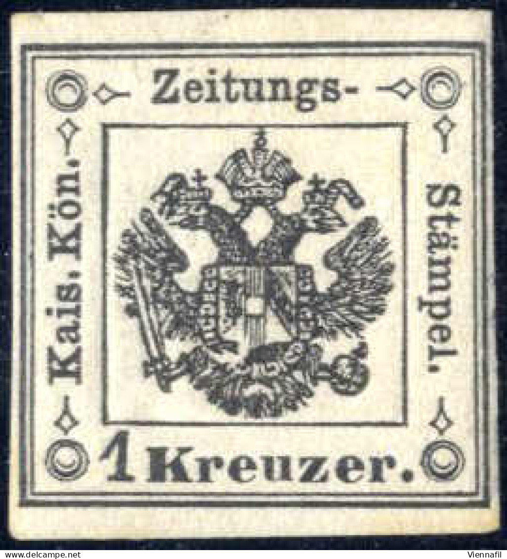 * 1853, 1 Kreuzer I°tipo, Nero Intenso, Con Gomma Originale, Firmato Friedl E Certificato Goller, Sass. 1 1853, 1 Kreuze - Lombardo-Vénétie