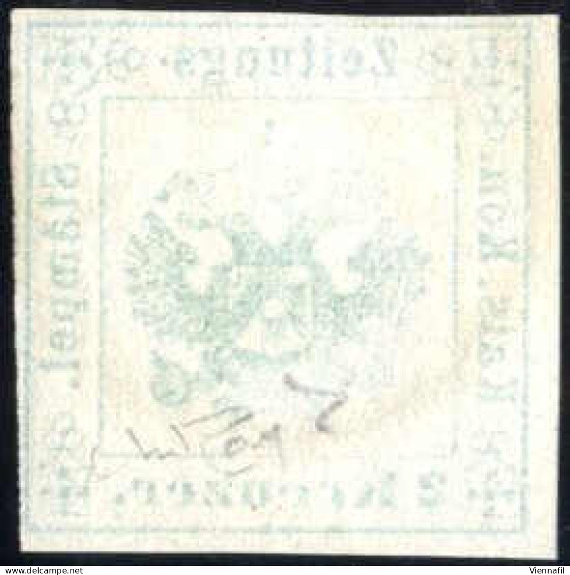 O 1859, 2 Kreuzer Verde Scuro Con Decalco, Usato, Certificato Raybaudi, Sass. 1 - Lombardo-Venetien