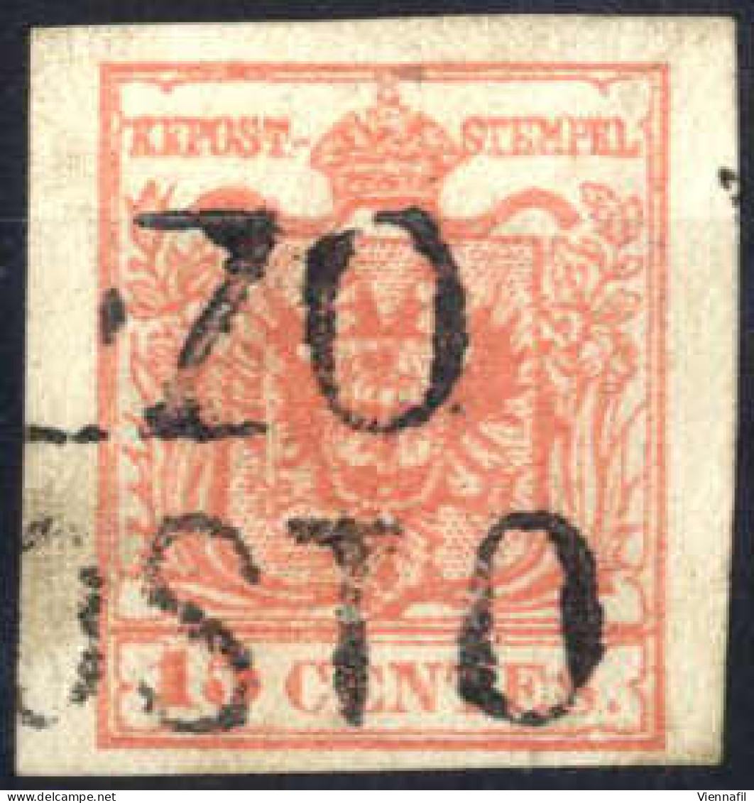 Cover MELZO AGOSTO (annullo SD) Su 15 Cent Rosa II° Tipo, Unica Impronta Nota , Cert. E.Diena, Sass. 5 / P.R3 - Lombardo-Vénétie