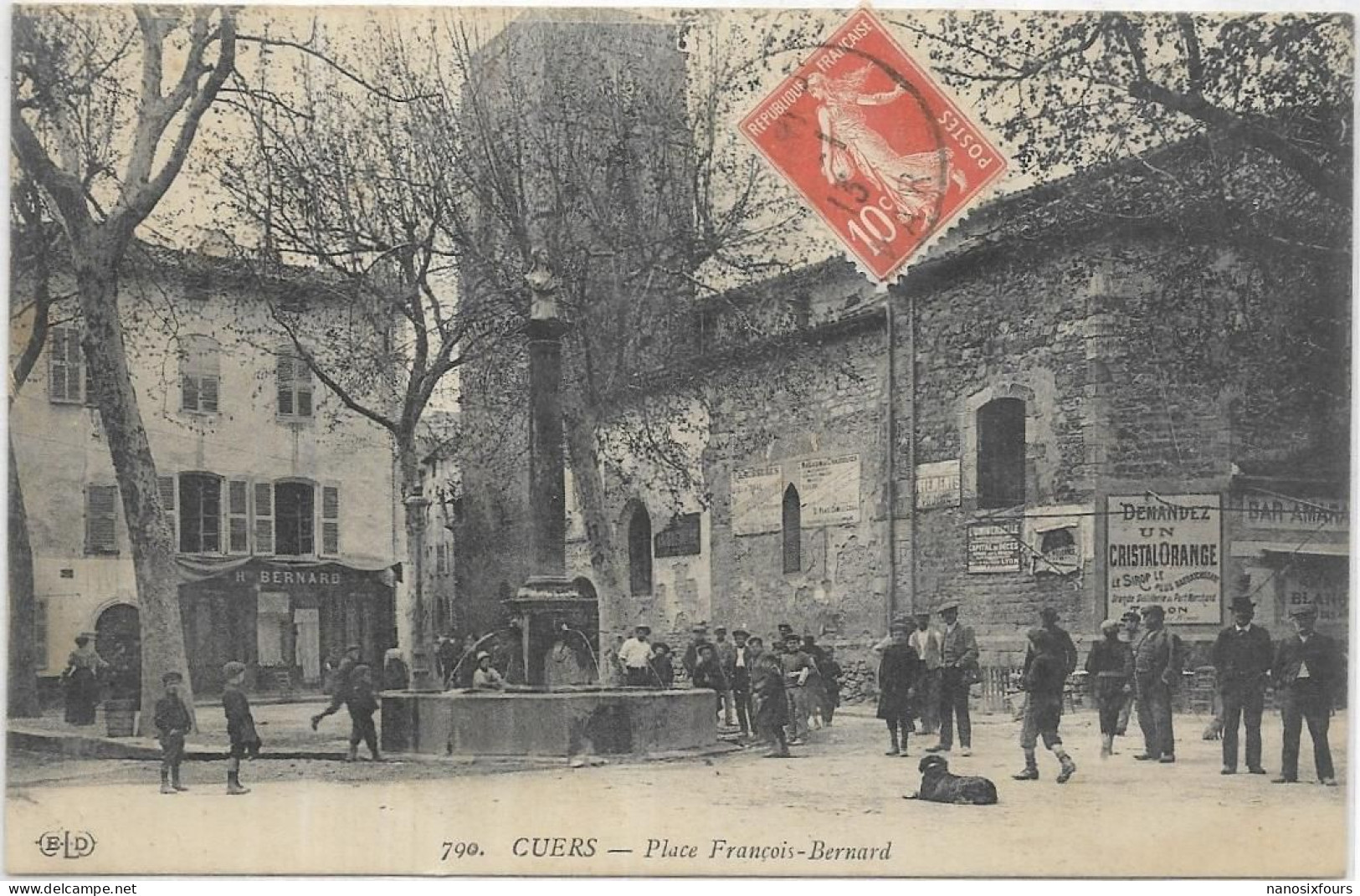 D 83.  CUERS..  PLACE FRANCOIS BERNARD.  CARTE ECRITE - Cuers