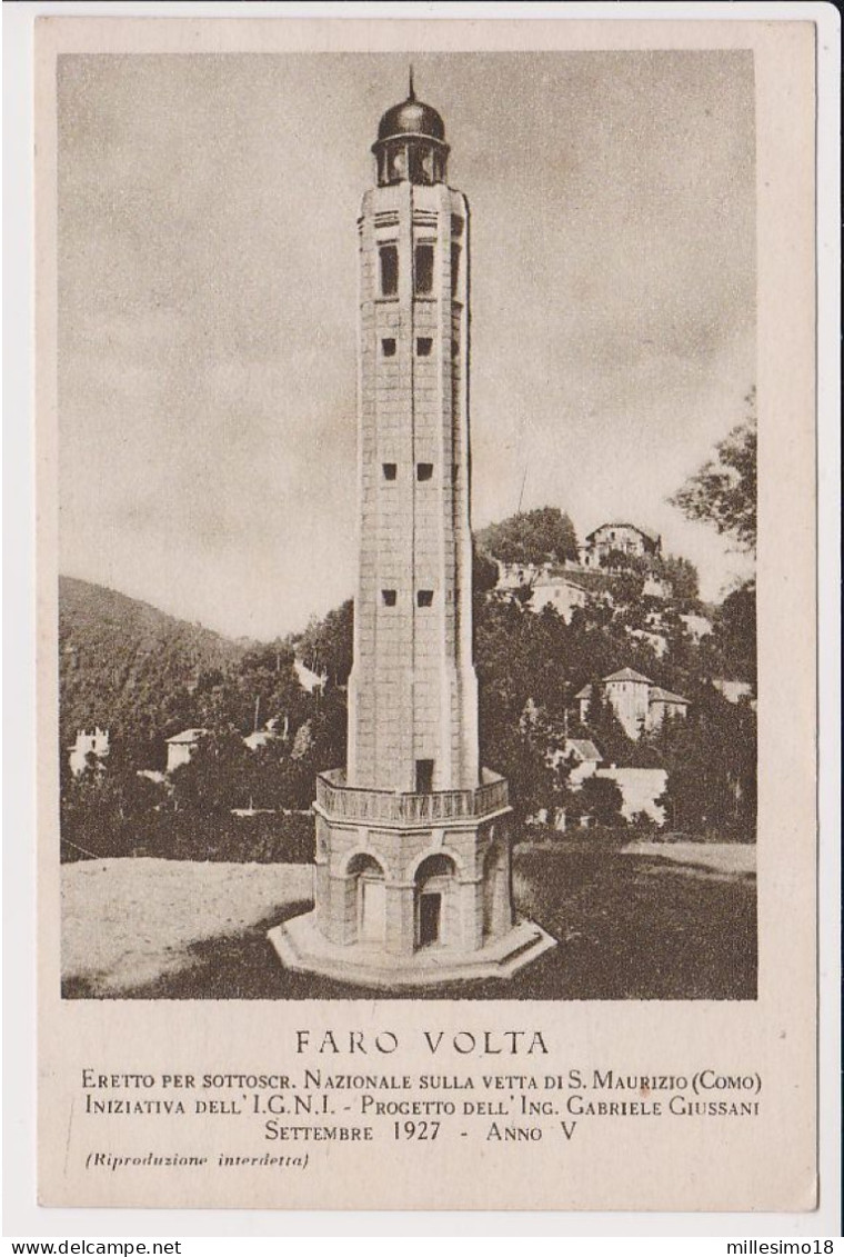 Italia 1926 1927 Intero Postale Commemorativo Onoranze A Volta Nuovo LEGGI - Stamped Stationery