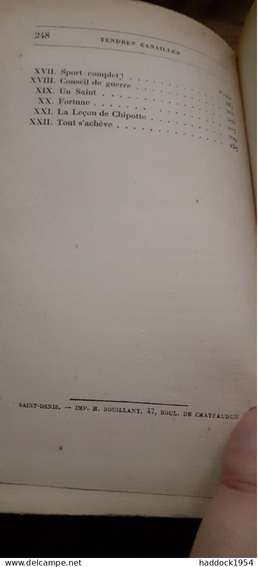 Tendres Canailles ANDRE SALMON éditions De La Nouvelle Revue Française 1919 - Sonstige & Ohne Zuordnung
