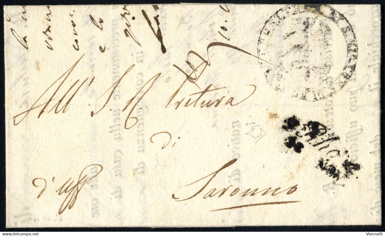 Cover RHÒ 28/11 (annullo Cor) 1850 Su Lettera In Franchigia, Sass. R2 - Lombardo-Vénétie