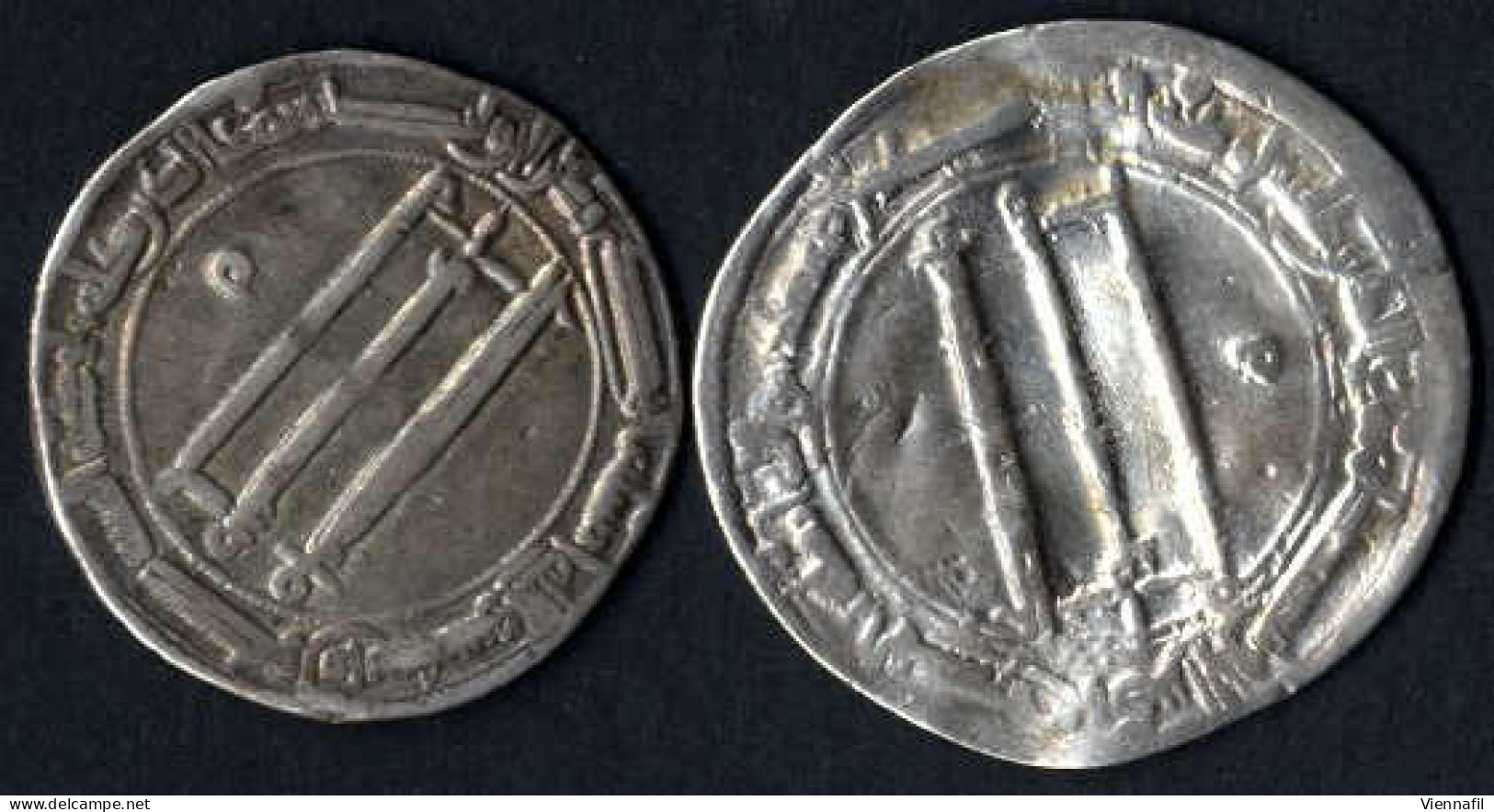 Al-Amin, 193-198AH 809-813, Dirham Silber, 171 Al-Abbasiya 189,191,192 Medinat As-Salam, Sehr Schön - Loch, 4 Stück - Islamic