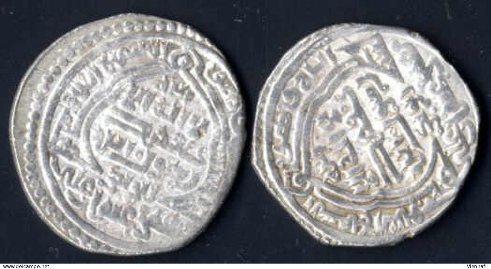 Abu Sa'id Khan, 716-736AH 1316-1335, Doppeldirham 2. Ausgabe Silber, 719 Abu Ishaq, Mich 1627ff, Sehr Schön, 2 Stück, Se - Islamische Münzen