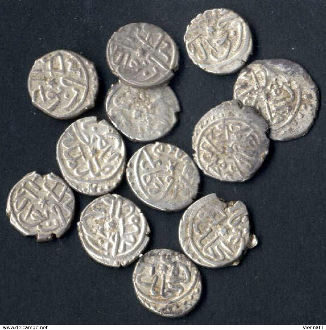 Mehmed II, 848-886AH 1444-1481, Akche Silber, 865 Novar Punkte 0/0, 0/1, 1/1, NP 86, Sehr Schön, 21 Stück - Islamische Münzen