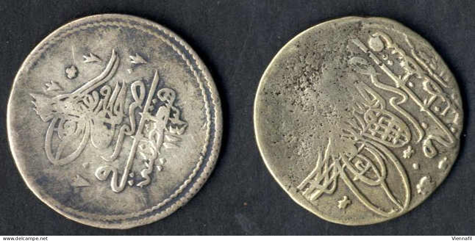 Mahmud I., 1143-1168AH 1730-1754, Önlük Silber, 1143 Qustentiniya, Craig 4, Sehr Schön-, 2 Stück - Islamiques