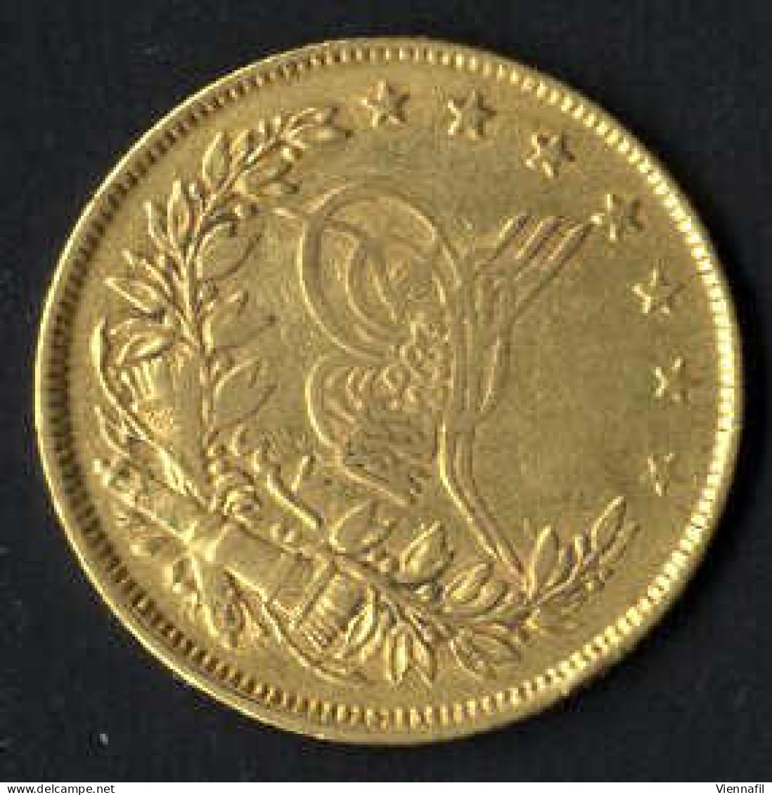 Abdül Azis, 1277-1293AH 1861-1876, 100 Piaster Gold, Jahr 7 Qustentiniya, Y 17, Sehr Schön, 6,66 Gr Fein - Islamiche