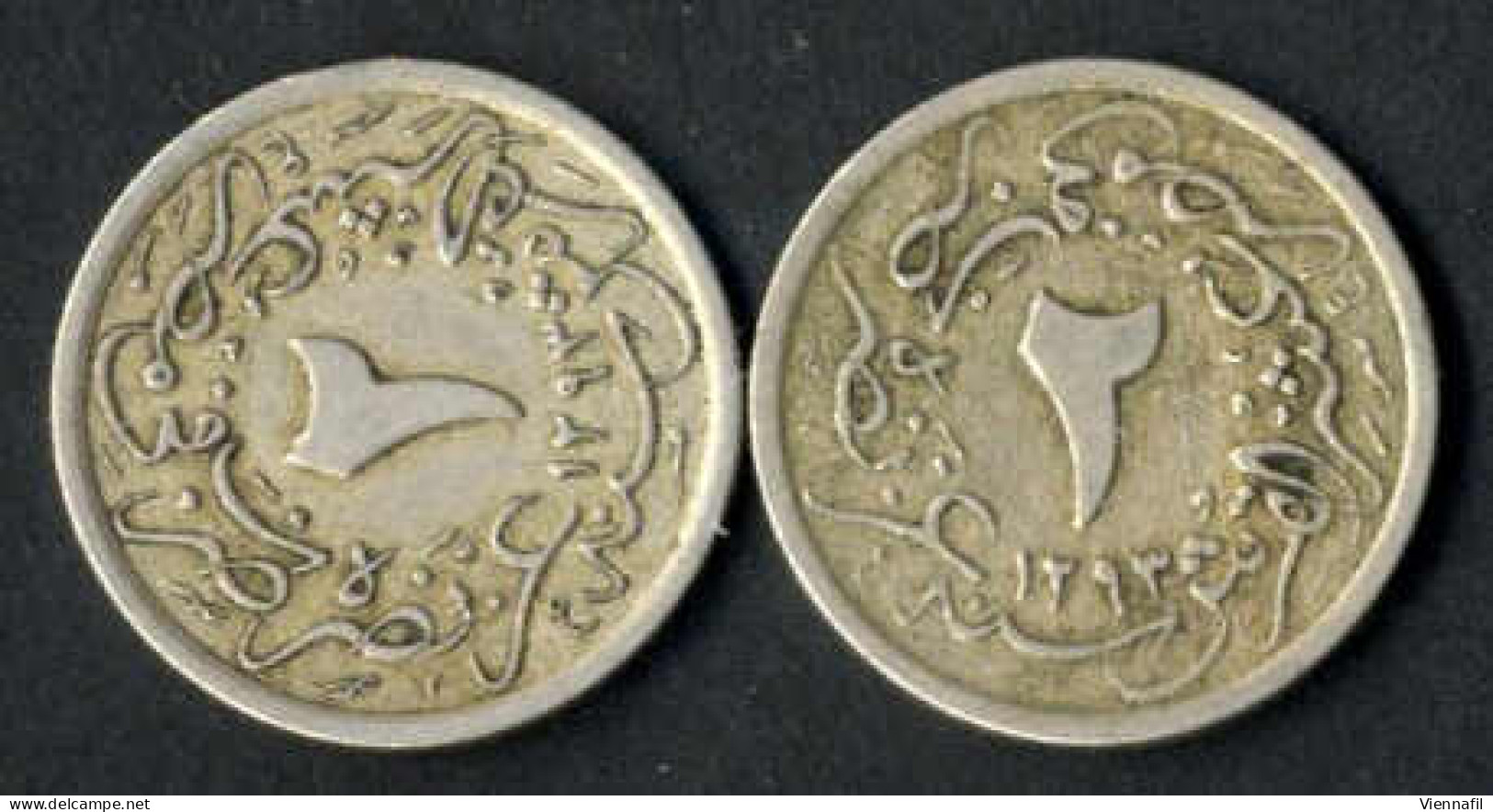 Abdül Hamid II, 1293-1327AH 1876-1909, 5/10, 2/10, 1/10 Qirsh Silber, Verschiedene Jahre Misr, Y 14,15,16, Sehr Schön, V - Islamische Münzen
