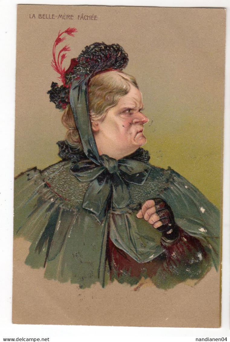 CPA  - Illustrateur -série Sur Les  Belles Mères  - Gaufrée - 5 Cartes - Antes 1900