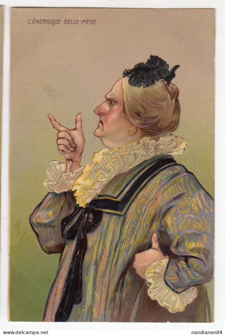 CPA  - Illustrateur -série Sur Les  Belles Mères  - Gaufrée - 5 Cartes - Voor 1900