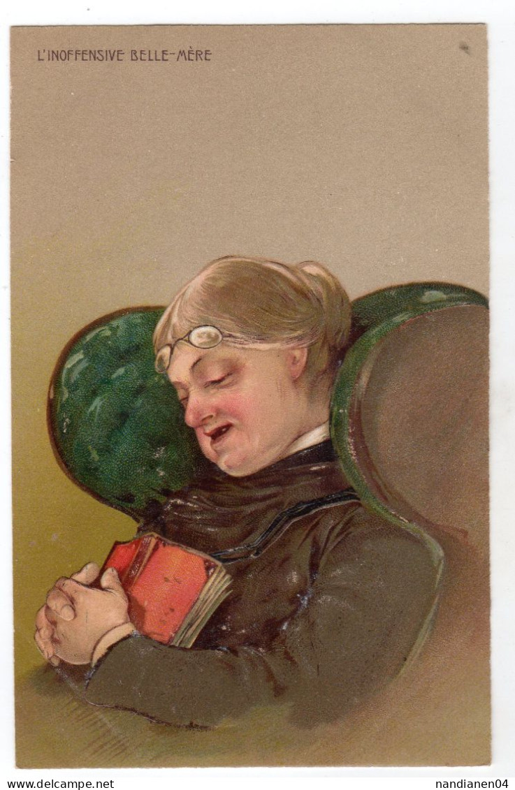 CPA  - Illustrateur -série Sur Les  Belles Mères  - Gaufrée - 5 Cartes - Before 1900