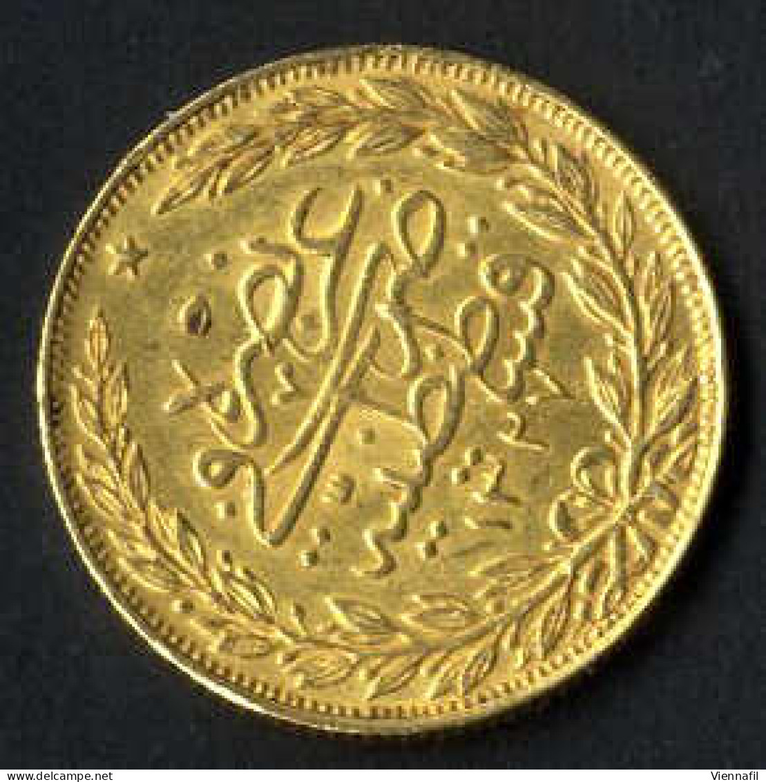 Muhammad V, 1327-1336AH 1909-1918, 100 Piaster Gold, Jahr 4 Qustentiniya, Y 51, Vorzüglich, 6,66 Gr Fein - Islamische Münzen