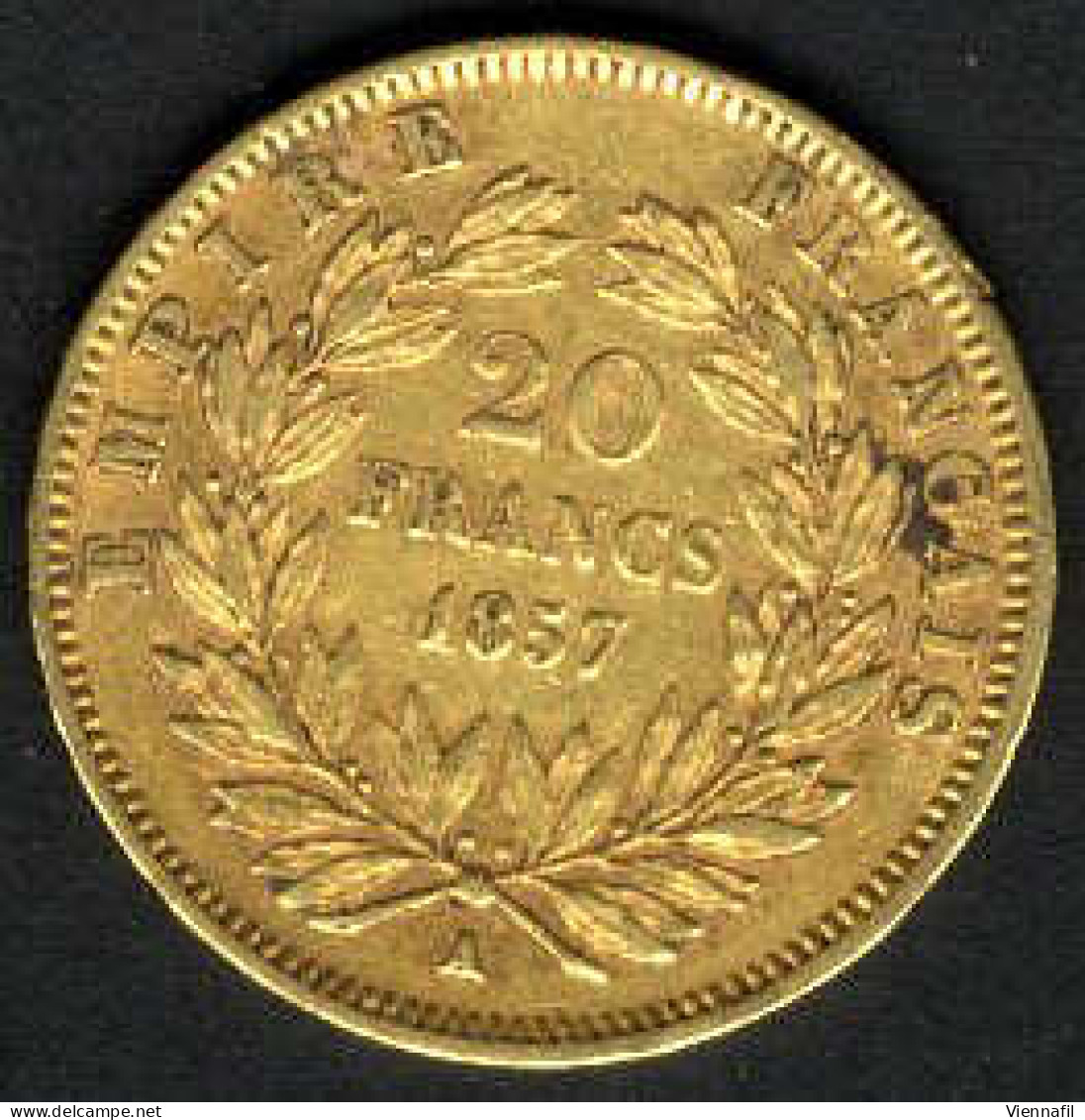 20 Franc, Napoleon III., 1857, Goldmünze, Fein 5,8 Gr - 20 Francs (oro)