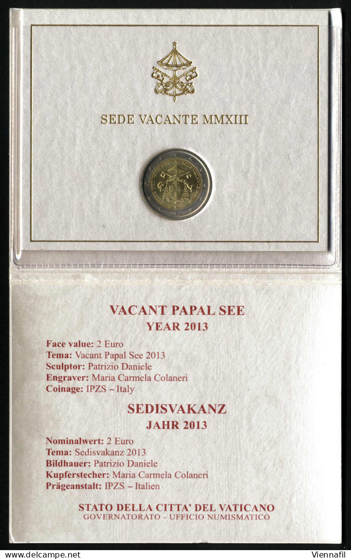 2 Euro, 2010/15, Lotto Di Quattro Folder Ufficiali Del 2010, 2012, 2013 Sede Vacante), 2015, Immagini Vedasi Catalogo On - Vaticano