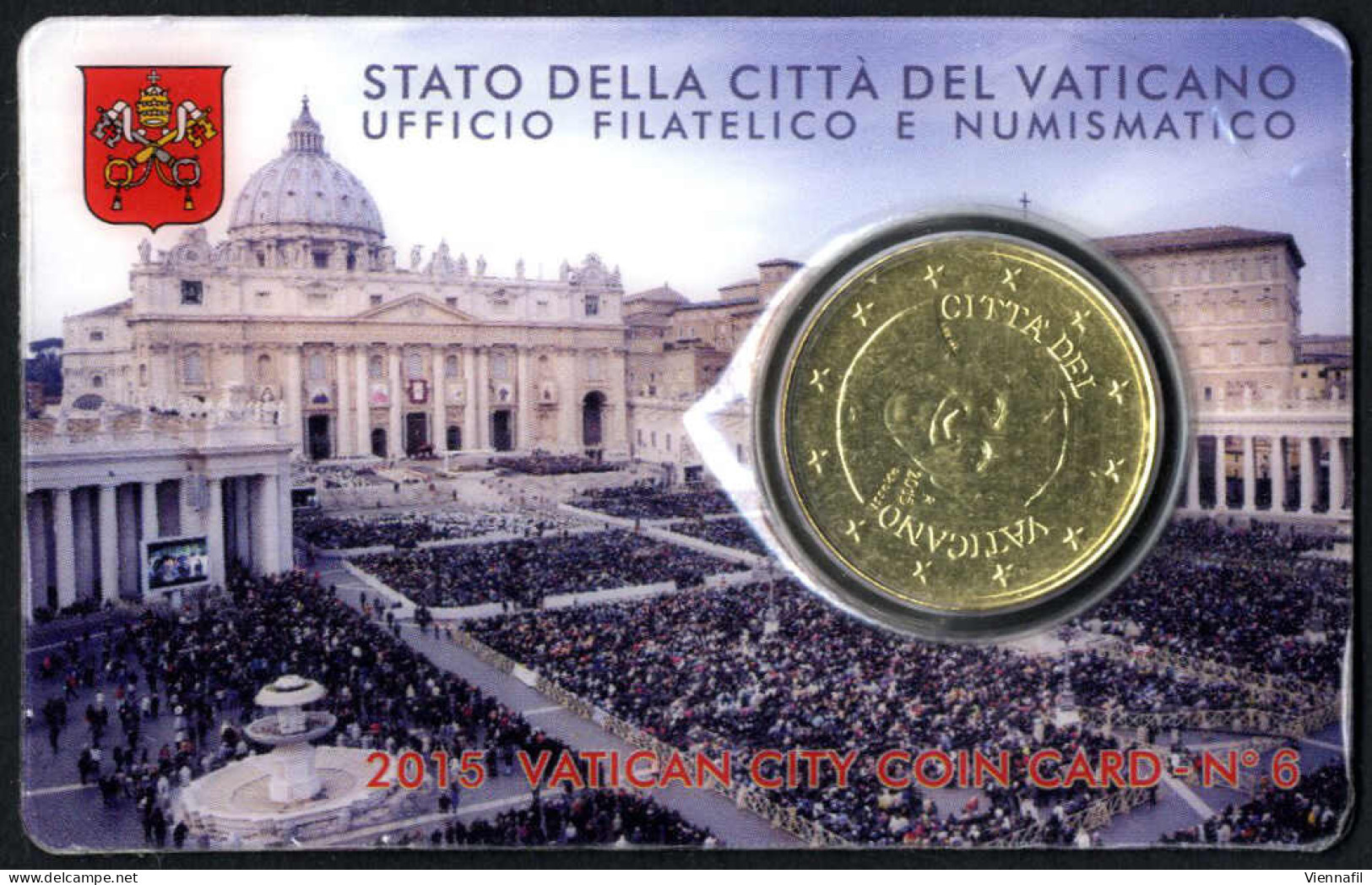 2015, Lotto Con Serie Ufficiale Della Zecca Divisionale, 2 Euro "VIII Incontro Mondiale Della Famiglie" E Coin Card Uffi - Vaticaanstad