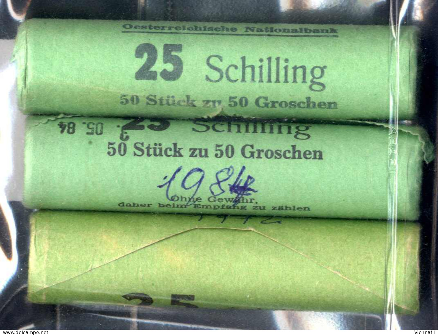 50 Groschen 1972, 1973 Und 1984, Je Eine Originalrolle Zu 50 Stück Der ÖNB Und GNZ, Unz - Oesterreich