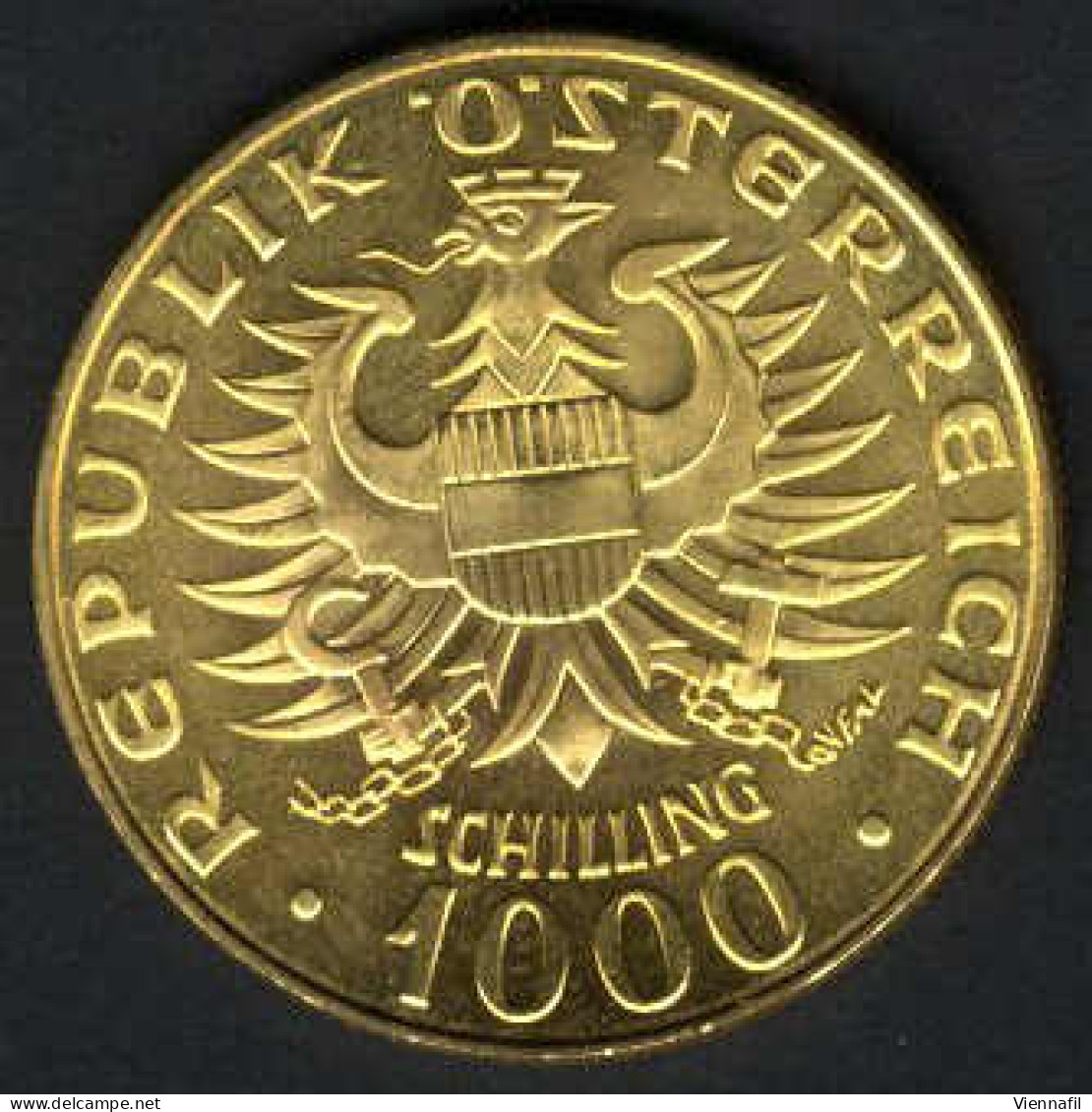1000 Schilling Babenberger, 1976, Goldmünze, Fein 12,15 Gr - Austria
