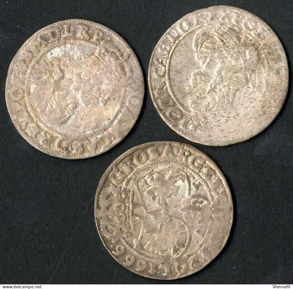6 Groschen, 1663/67, Johann Casimir 1649/68, Lot Mit Sieben Silbermünzen, Schön, Gum. 1707, 1709, 1713, 1715 - Polen