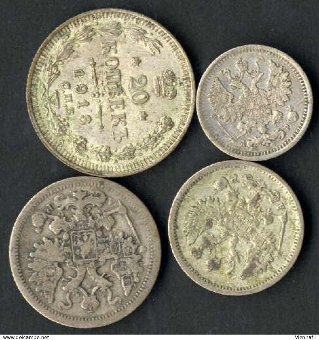 5, 10, 15, 20, 50 Kopeken Und 1 Rubel 1899/1913, Lot Mit Sieben Münzen, Davon Sechs Silbermünzen, Schön Bis Vorzüglich-, - Russie